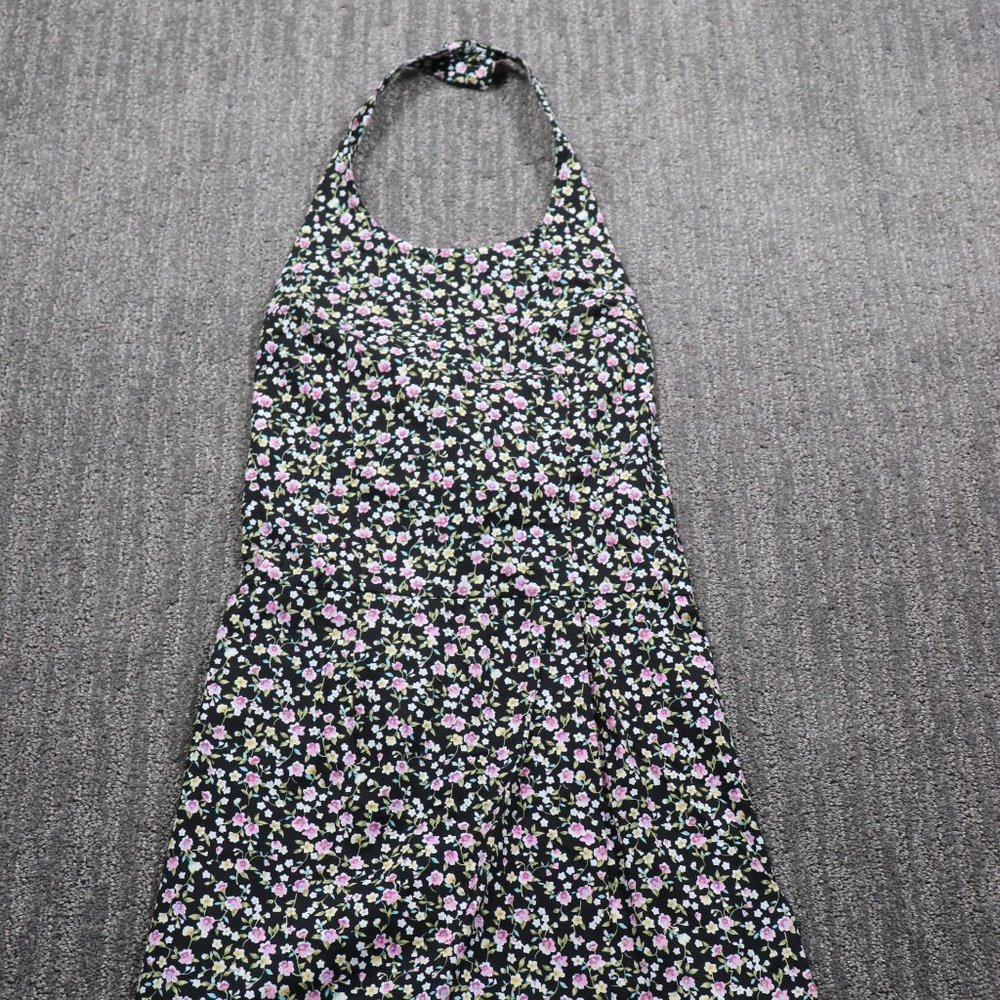 Vintage Jodi Michaels Womens Black Floral Romper Skort 5/6 Cottagecore